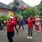 Senam Pagi Di Area Lapangan Puskesmas Cisauk,
( Foto : Istikewa )